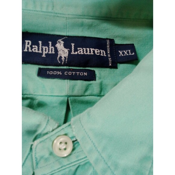 Men's Ralph Lauren Pastel Green Button-up Shirt Size XXL‎ Small Spots - Picture 3 of 12